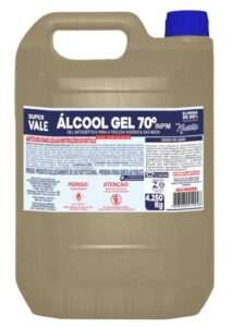 Alcool Gel 70% INPM, Sanitizante p/as Mãos 5L, SUPERVALE