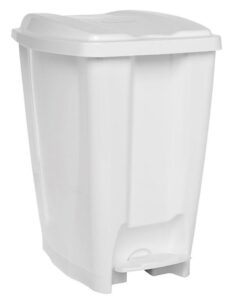 Lixeira Plástica C/Pedal 20L Branco, JAGUAR